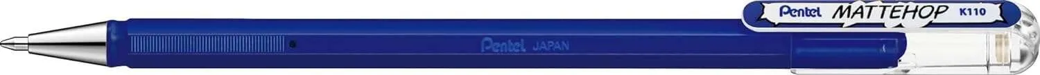 Pentel Mattehop Penna a sfera - Punta da 1 mm - Corsa da 05 mm - Inchiostro gel opaco - Realizzata con il 55% di materiali riciclati - Colore blu - immagine 1