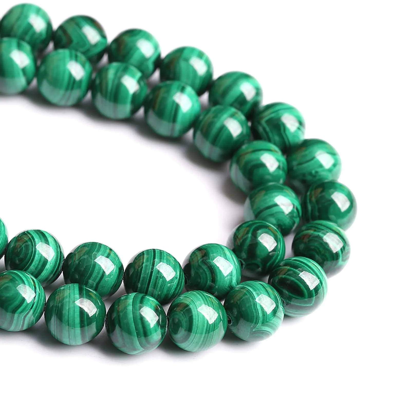 31 perline sfuse in pietra naturale verde malachite di grado 3A per la creazione di gioielli e braccialetti fai da te - immagine 4