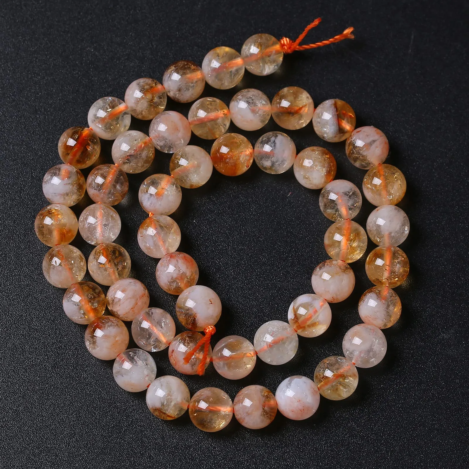 Perline sfuse in cristallo di quarzo citrino di grado A, 4 mm, 86 pezzi, per la creazione di gioielli fai da te, bracciali, collane, 1 filo da 38 cm - immagine 2