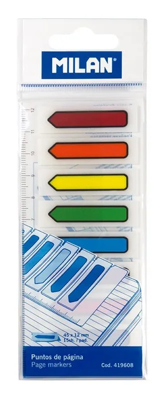 Milan 419608 segnalibro Segnalibro flessibile Blu Verde Lillà Arancione Rosa Rosso Viola Giallo 12 pz - immagine 1