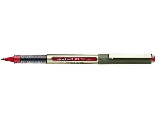 Penna a inchiostro liquido Uni-ball Eye Fine UB-157E - Penna a sfera da 07 mm - Inchiostro resistente all'acqua e alla luce - Sistema di controllo dell'inchiostro - Rosso - immagine 1