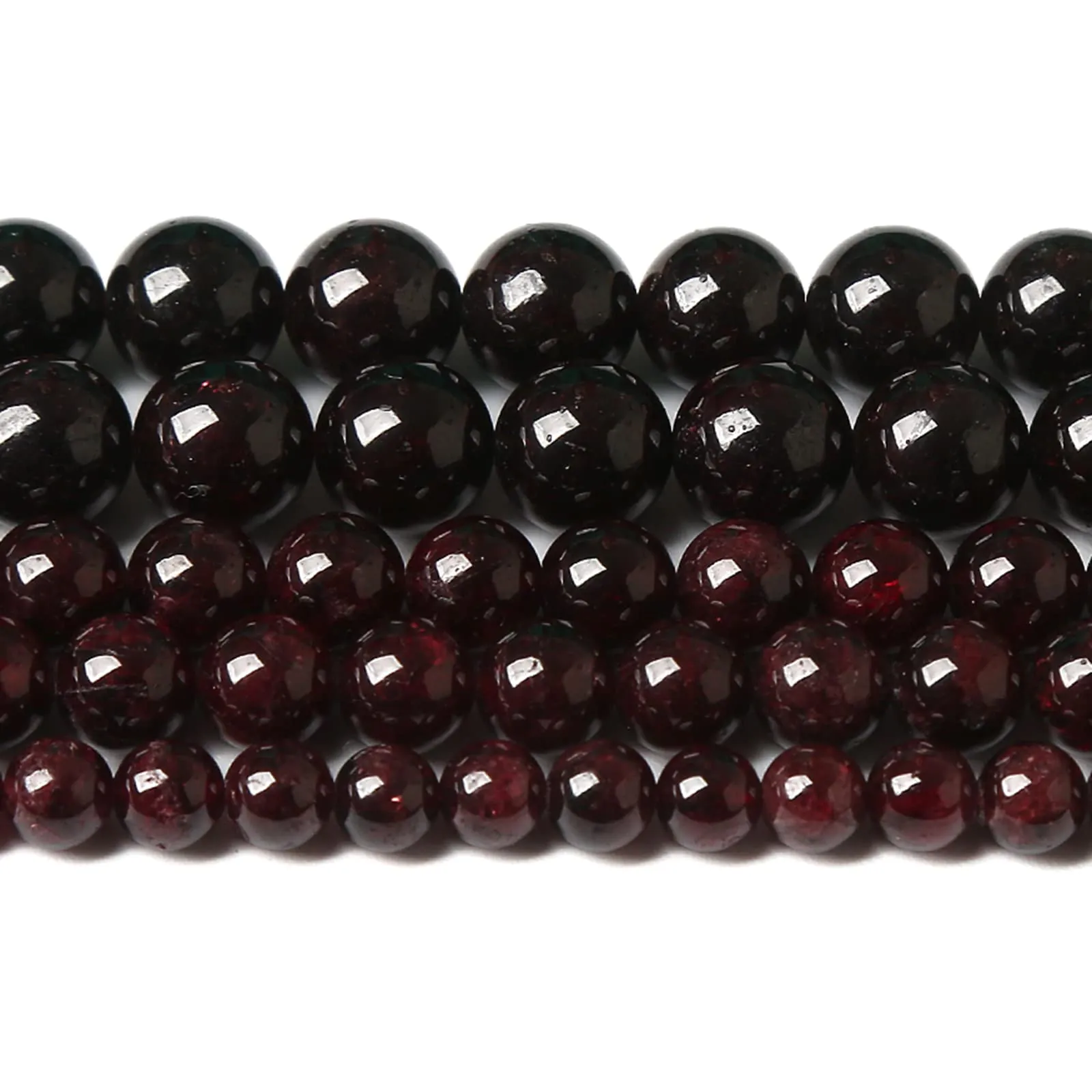 Perline sfuse in granato naturale, 4 mm, 86 pezzi, per la creazione di gioielli fai da te, braccialetti di cristallo, 1 filo - immagine 1