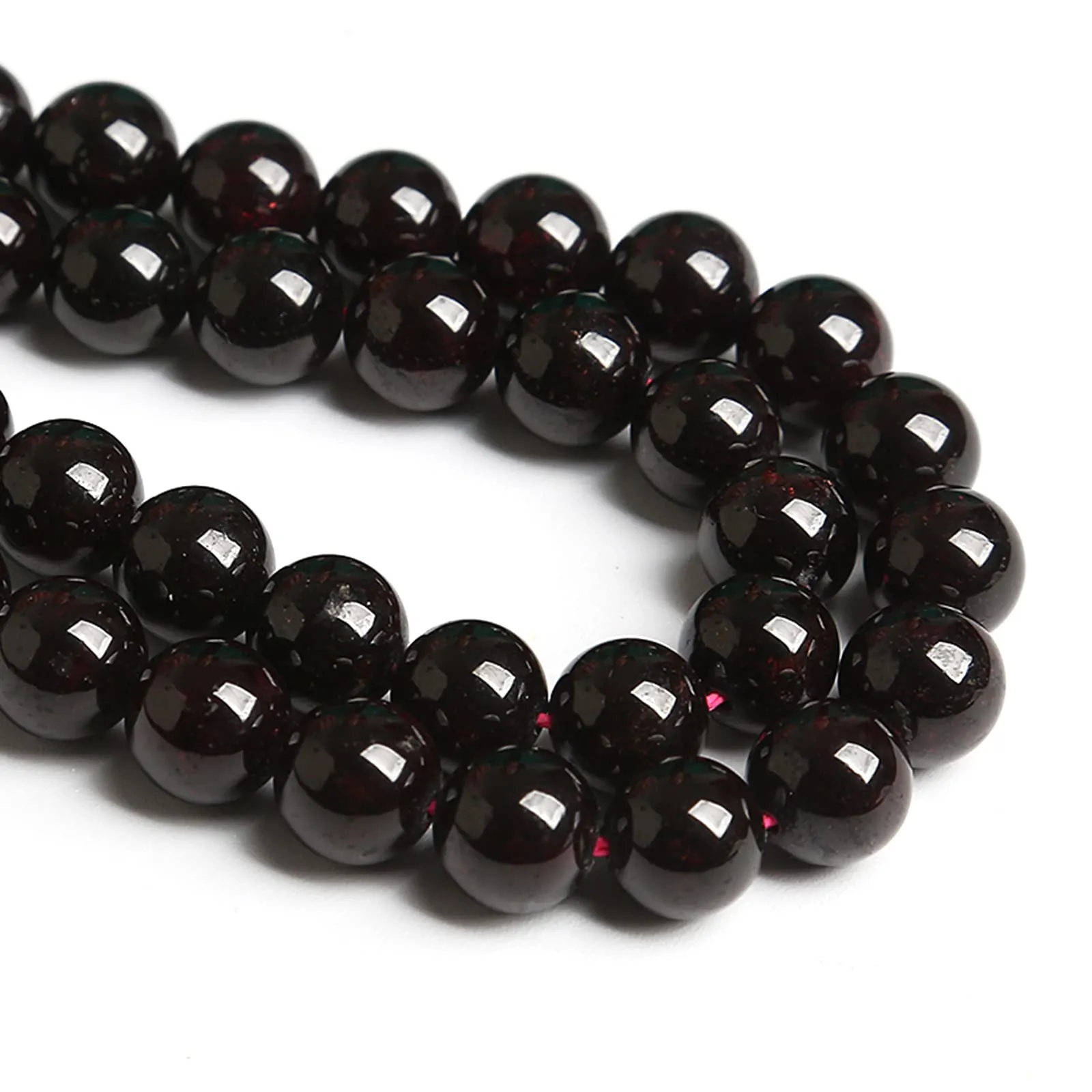Perline sfuse in granato naturale, 10 mm, 36 pezzi, per la creazione di gioielli fai da te, braccialetti di cristallo, 1 filo - immagine 4