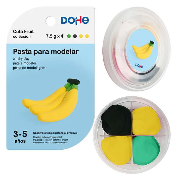 Dohe Cute Fruit Collection Banana Pasta da modellare - Leggera e flessibile - Adatta per bambini dai 3 ai 5 anni - immagine 1