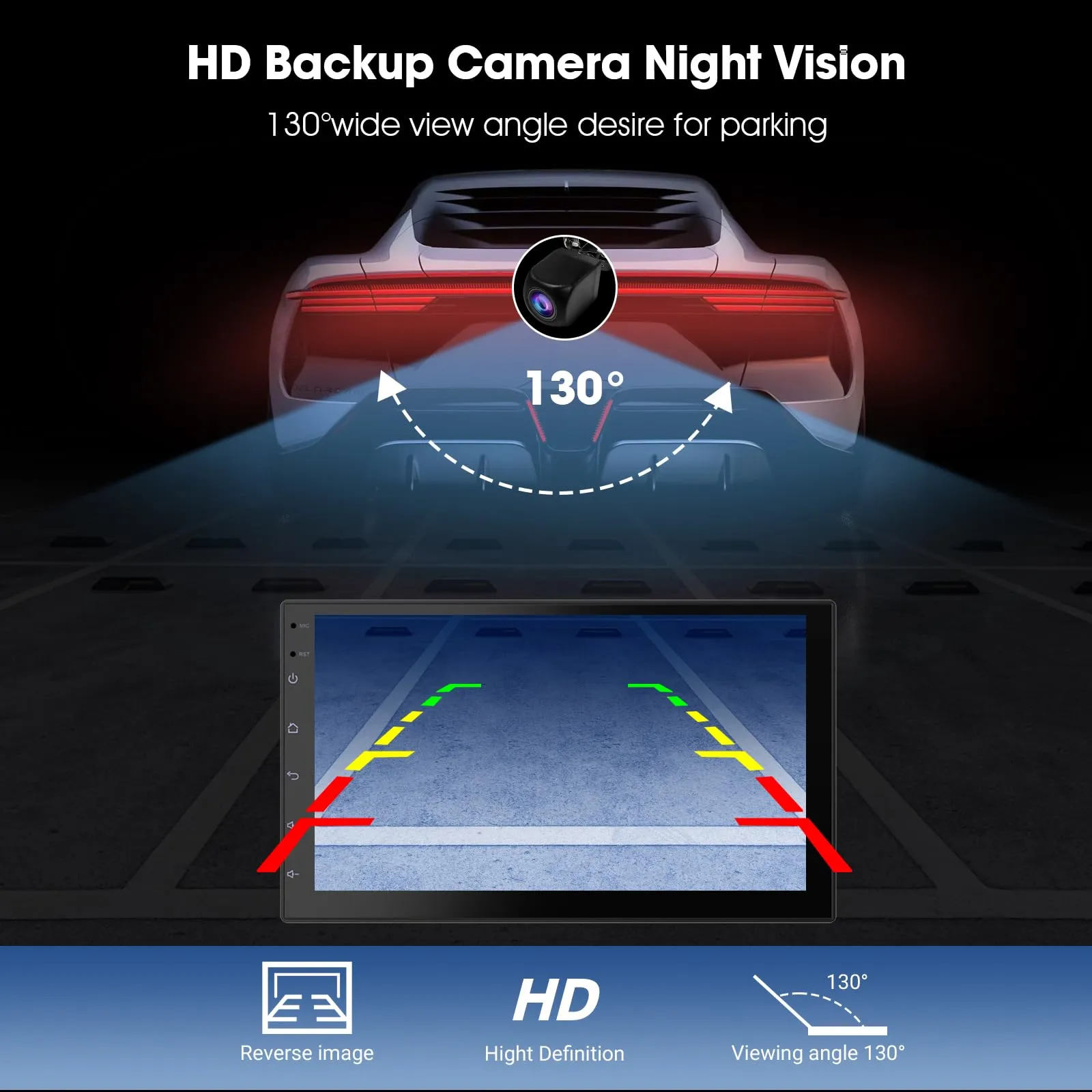 Haudio 7 pollici Android 13 Autoradio 2 DIN,con CarPlay wireless & Android Auto,Comando vocale,Include telecamera posteriore,Mirror Link,EQ,FM/AM Radio,Bluetooth 5.0,GPS|SWC(RAM 2GB+ROM 32GB) - immagine 6