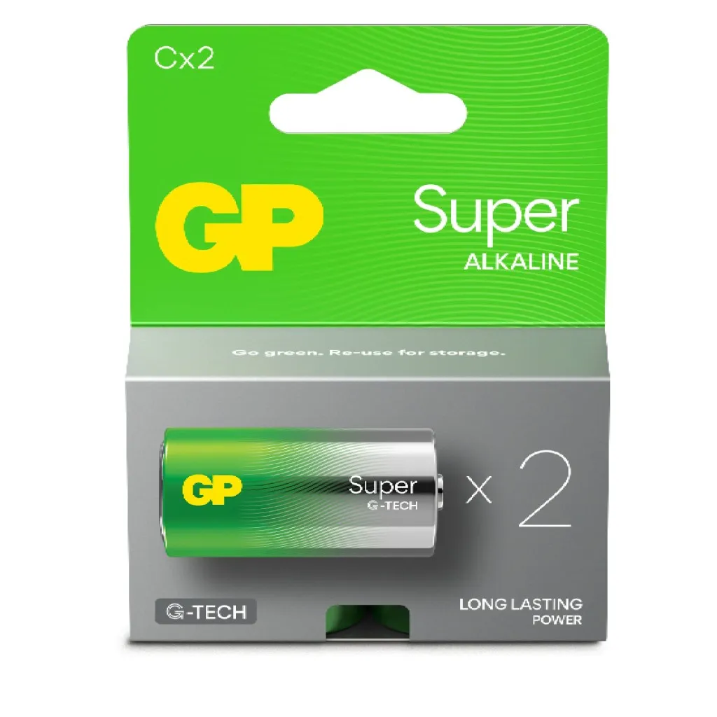 GP Battery Batteria Super Alcalina 15V Mezza Torcia C / 14A-U2 / LR14 (Confezione 2 Pezzi) - immagine 1