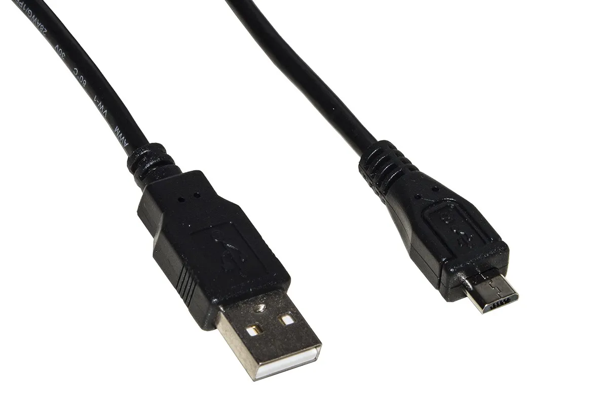 Cavo Usb 2.0 - Micro Usb B In Rame Per Ricarica E Scambio Dati Smartphone E Tablet Mt 1 Colore Nero - immagine 1