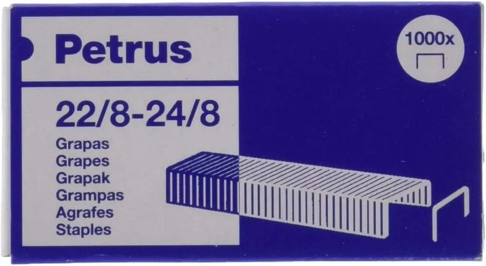 Petrus Scatola da 1000 Punti Metallici 22/8-24/8 Rame - Fino a 40 Fogli - Perno da 8 mm - immagine 1