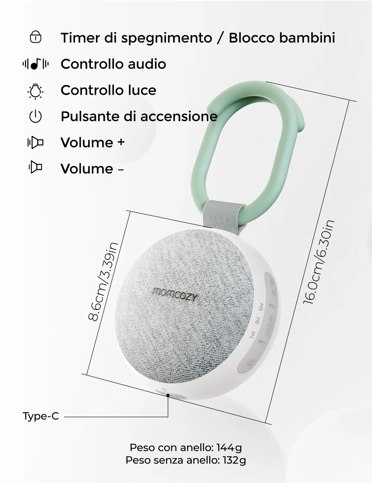 Momcozy WN06 Rumori Bianchi per Neonato Portatile, Regalo Neonato Maschio - immagine 8