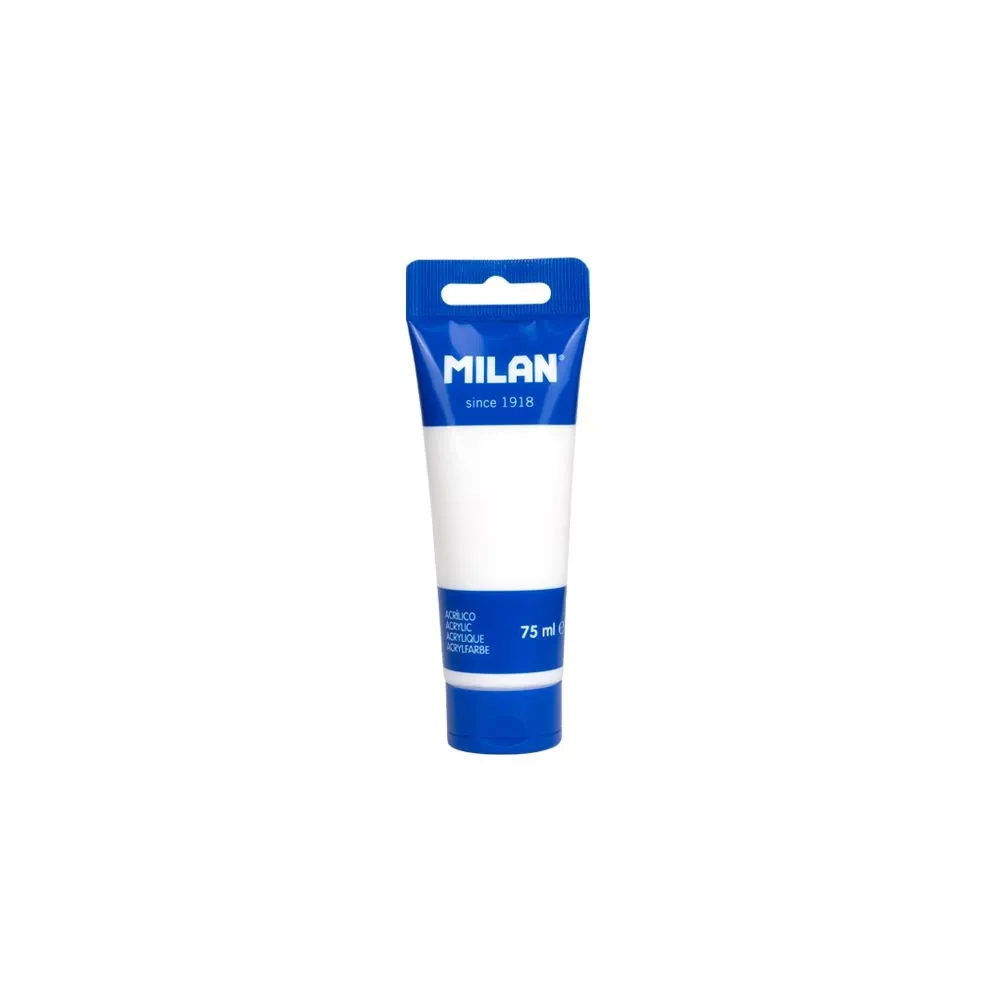 Tubo di vernice acrilica Milan da 75 ml - Pigmenti di alta qualità - Miscelabile - Colore bianco - immagine 1