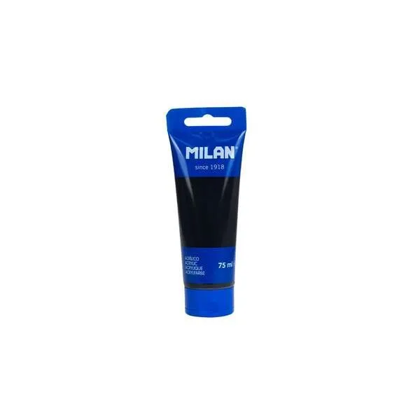 Tubo di vernice acrilica Milan da 75 ml - Pigmenti di alta qualità - Miscelabile - Colore nero - immagine 1
