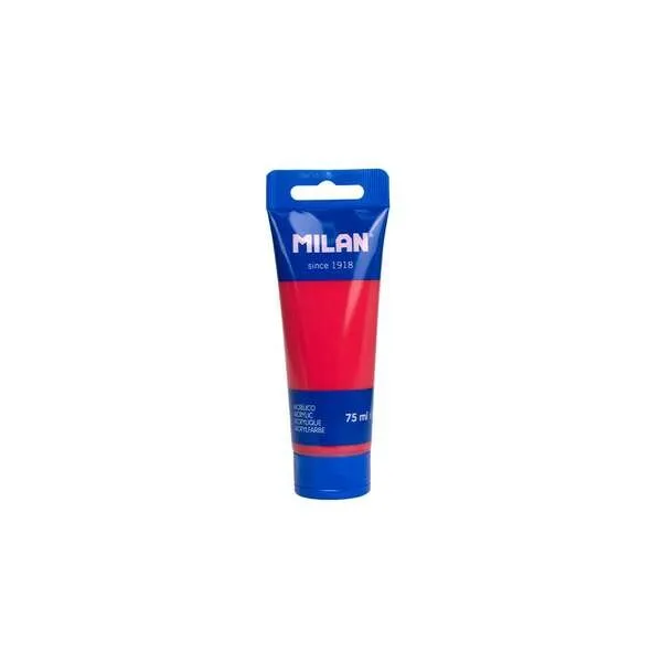 Tubo di vernice acrilica Milan da 75 ml - Pigmenti di alta qualità - Miscelabile - Colore rosso corallo - immagine 1