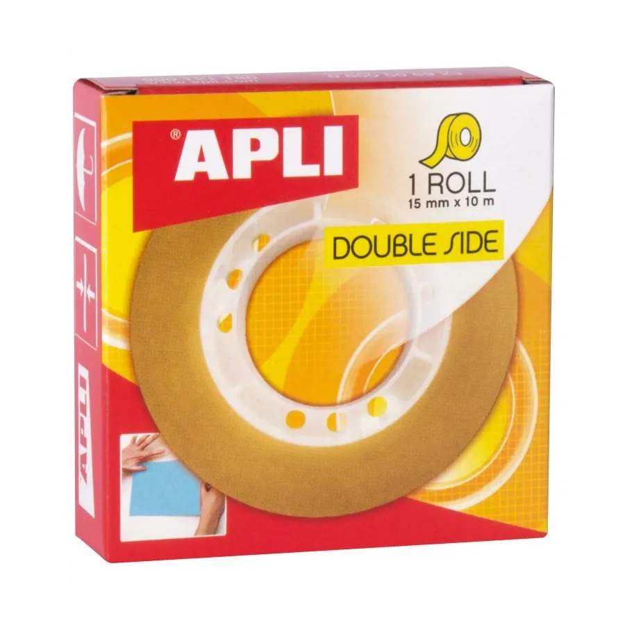 Nastro Biadesivo Apli 15 mm x 10 m - Trasparente - immagine 1