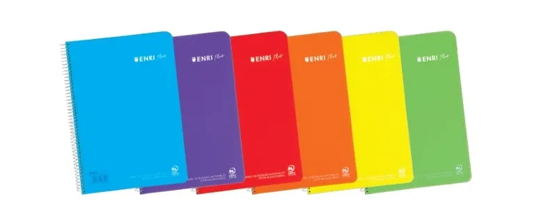 Enri Plus Quaderno a Spirale Formato Quarto Griglia 4x4mm - 80 Fogli 90gr con Margine - Copertina in Plastica - Colori Assortiti - immagine 1