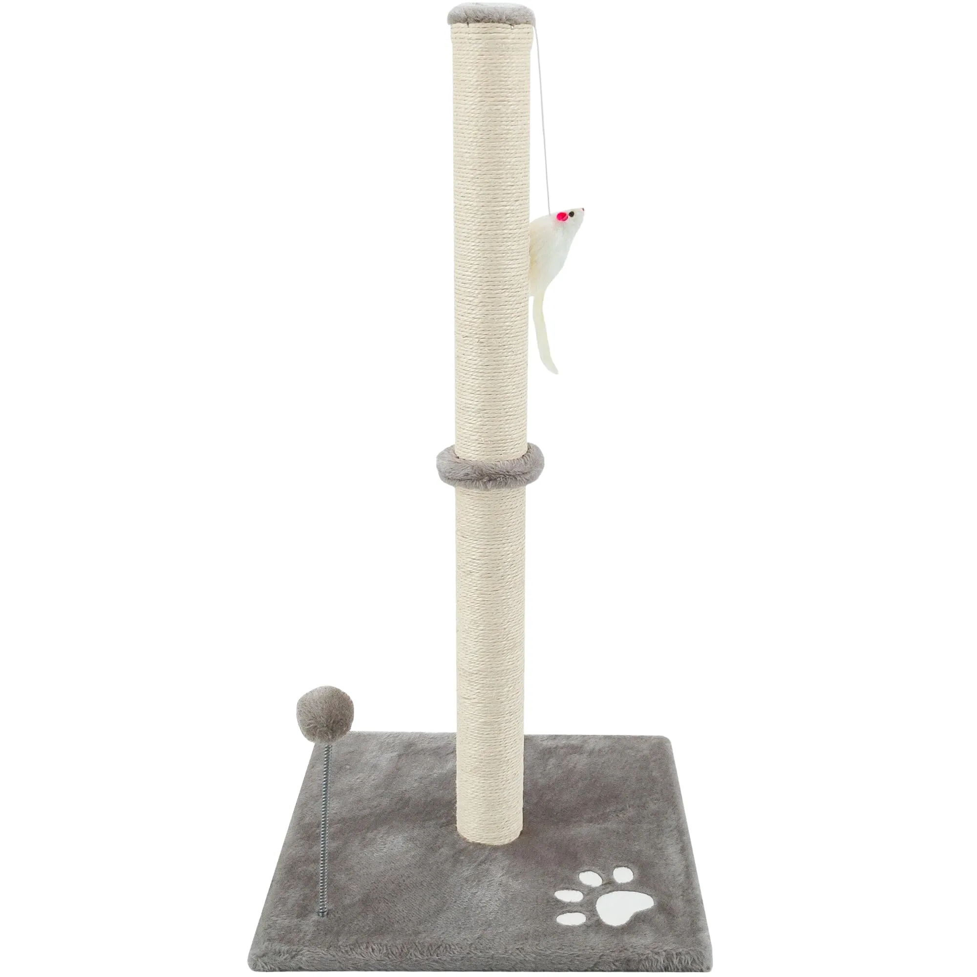 Beltom® Tiragraffi per gatti 81,5 cm. Parco Gioco Giochi GRAFFIATOIO SISAL Cuccia Albero Gatti Tira Graffi Palestra - Grigio - immagine 7