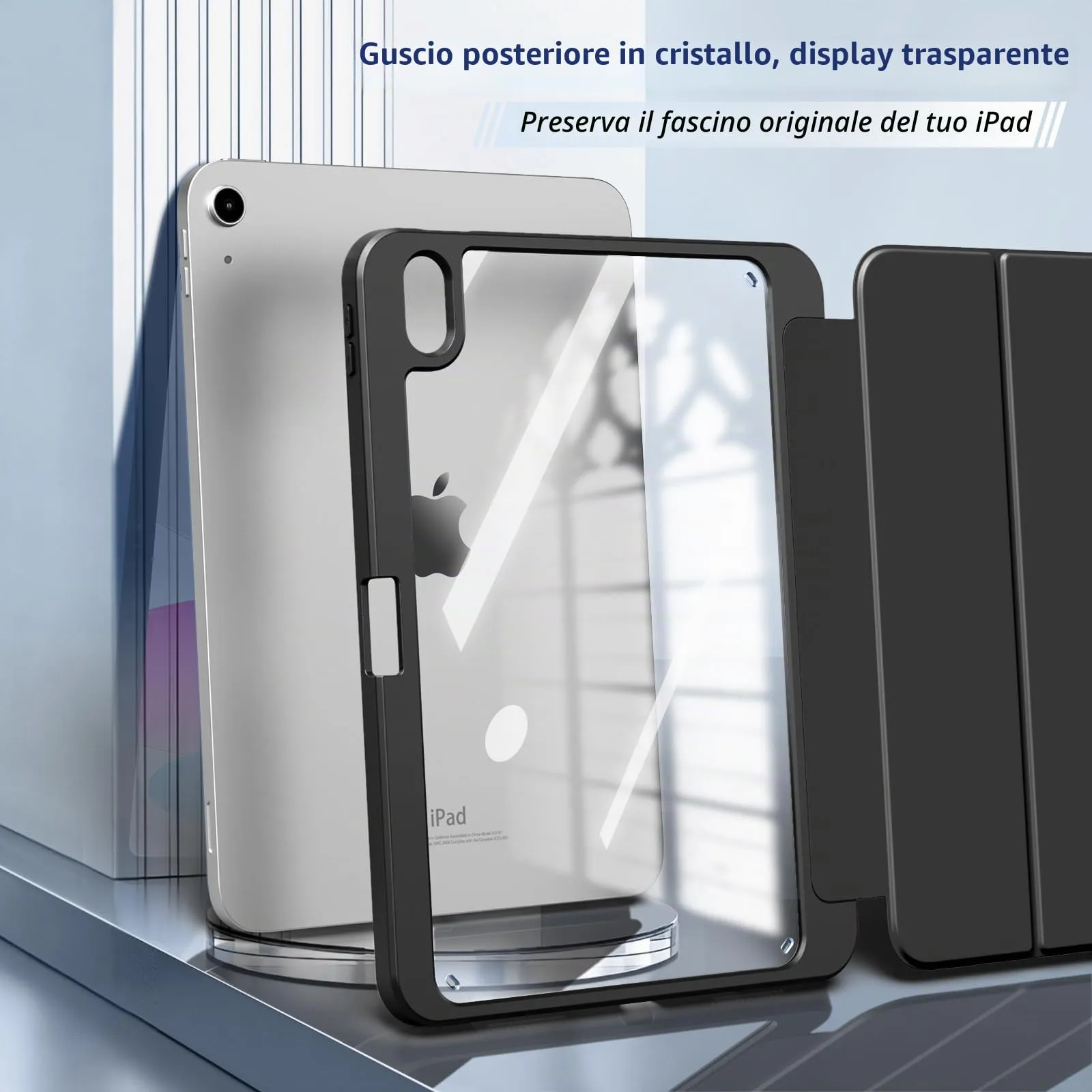 TiMOVO Cover per iPad A16 11. Gen 11"&10. Gen 10,9", Nero - immagine 3