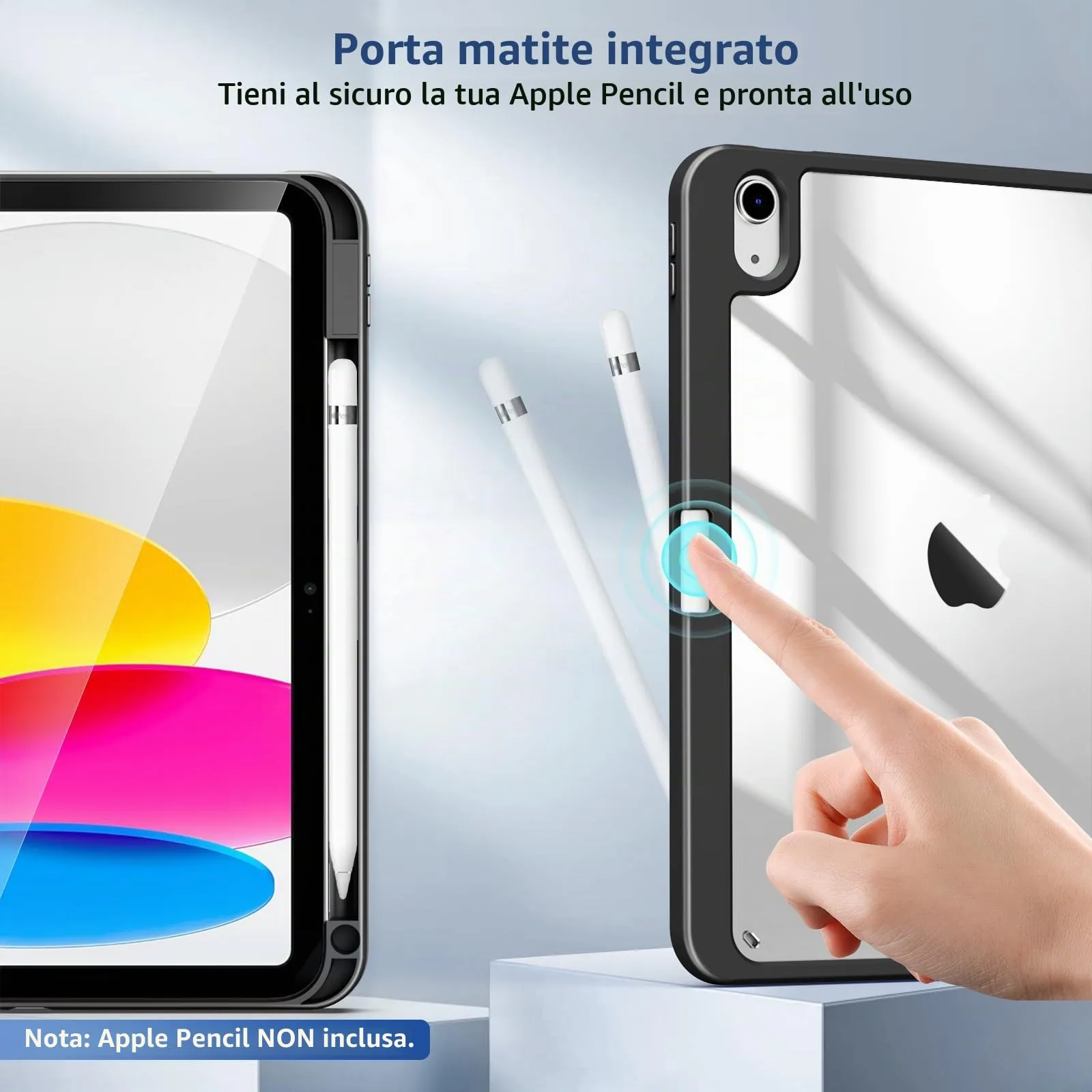 TiMOVO Cover per iPad A16 11. Gen 11"&10. Gen 10,9", Nero - immagine 4