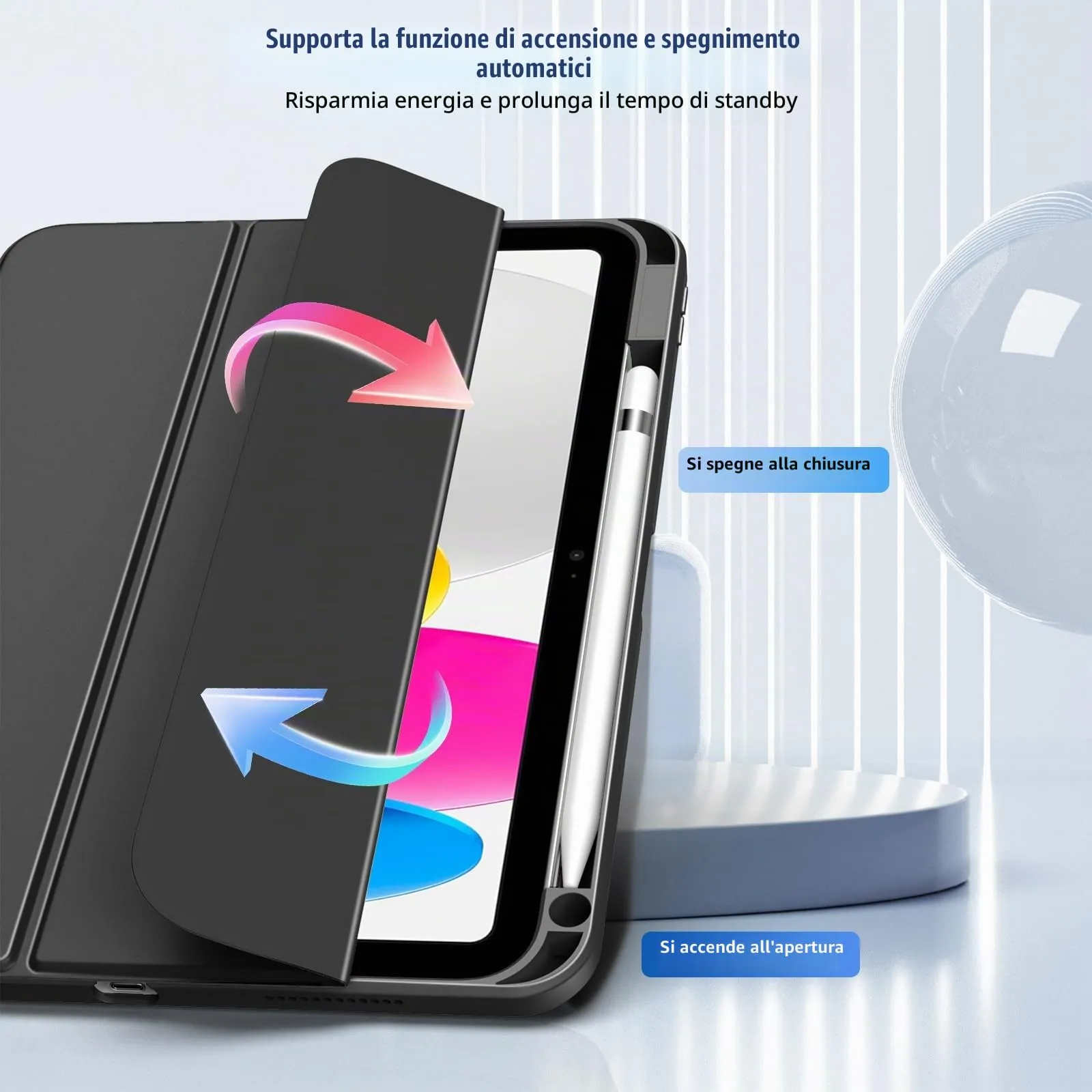TiMOVO Cover per iPad A16 11. Gen 11"&10. Gen 10,9", Nero - immagine 5