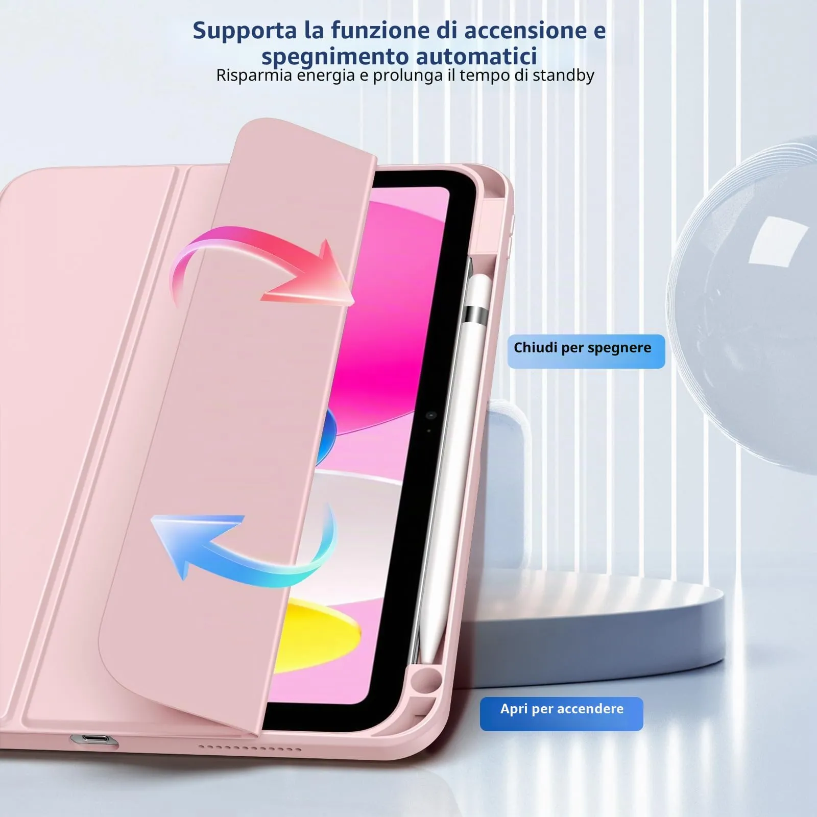 TiMOVO Cover per iPad A16 11. Gen 11"&10. Gen 10,9", Rosa Trasparente - immagine 5