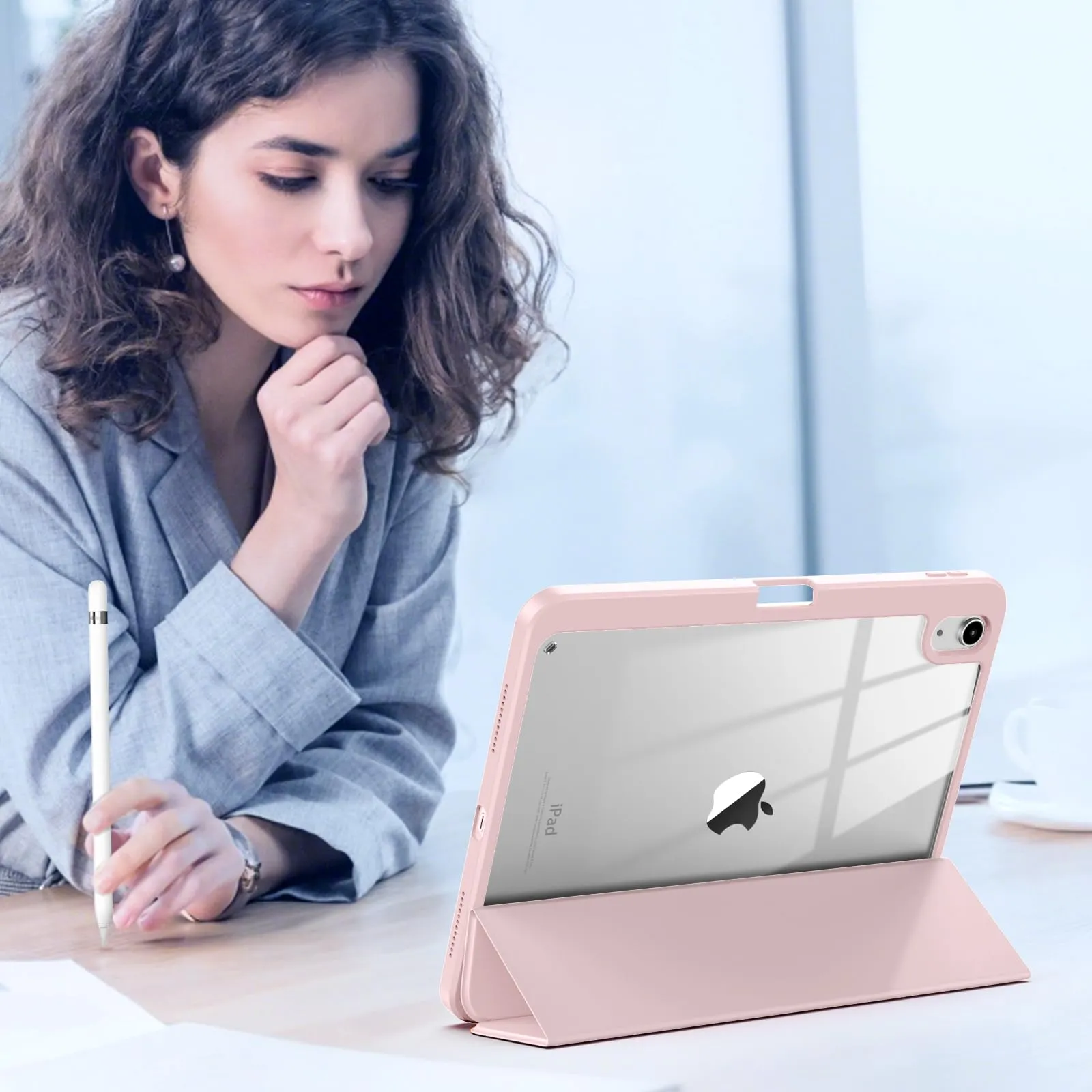 TiMOVO Cover per iPad A16 11. Gen 11"&10. Gen 10,9", Rosa Trasparente - immagine 8