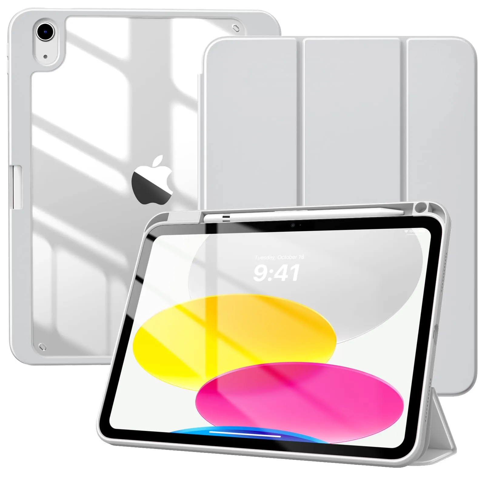 TiMOVO Cover per iPad A16 11. Gen 11"&10. Gen 10,9", Grigio Chiaro - immagine 1
