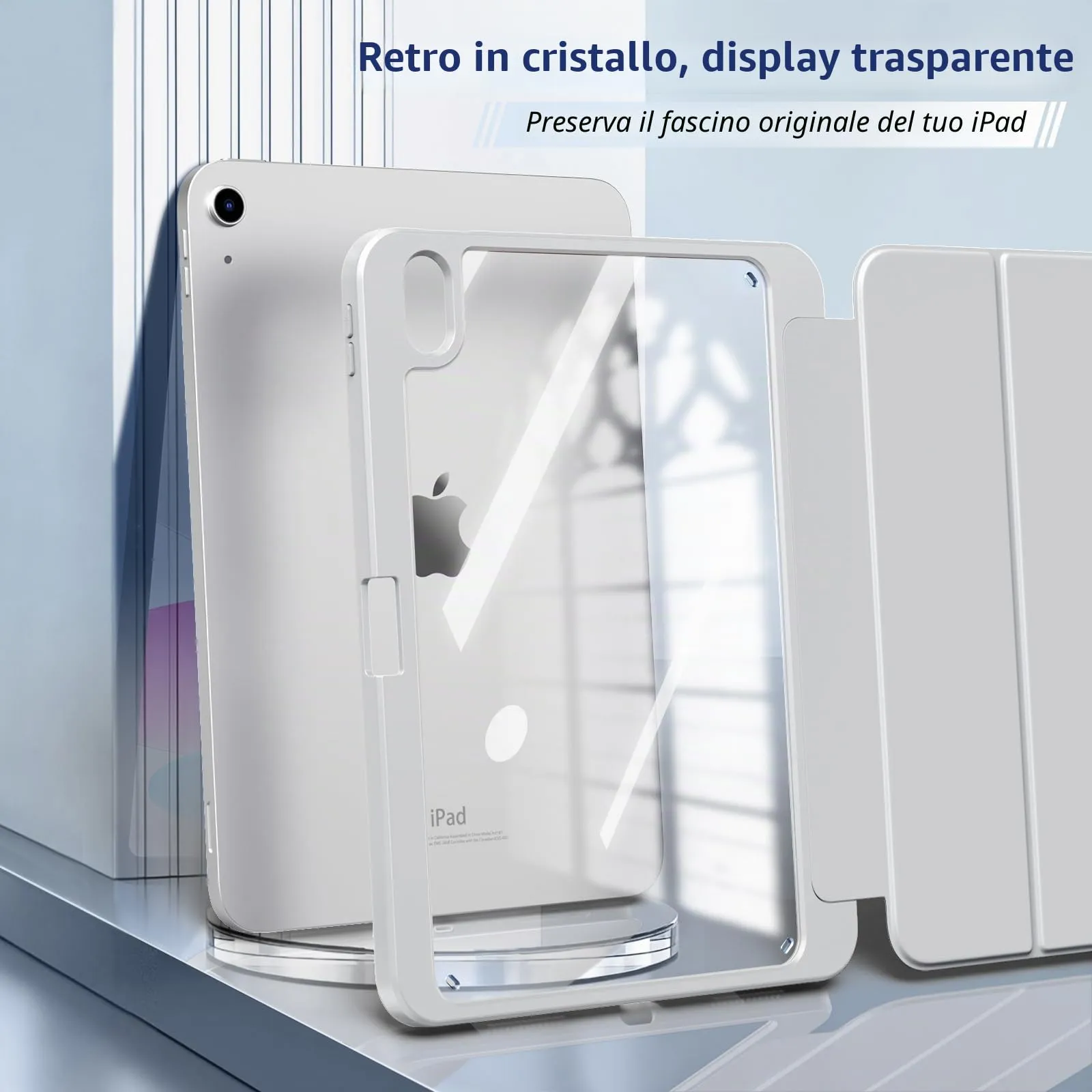 TiMOVO Cover per iPad A16 11. Gen 11"&10. Gen 10,9", Grigio Chiaro - immagine 3