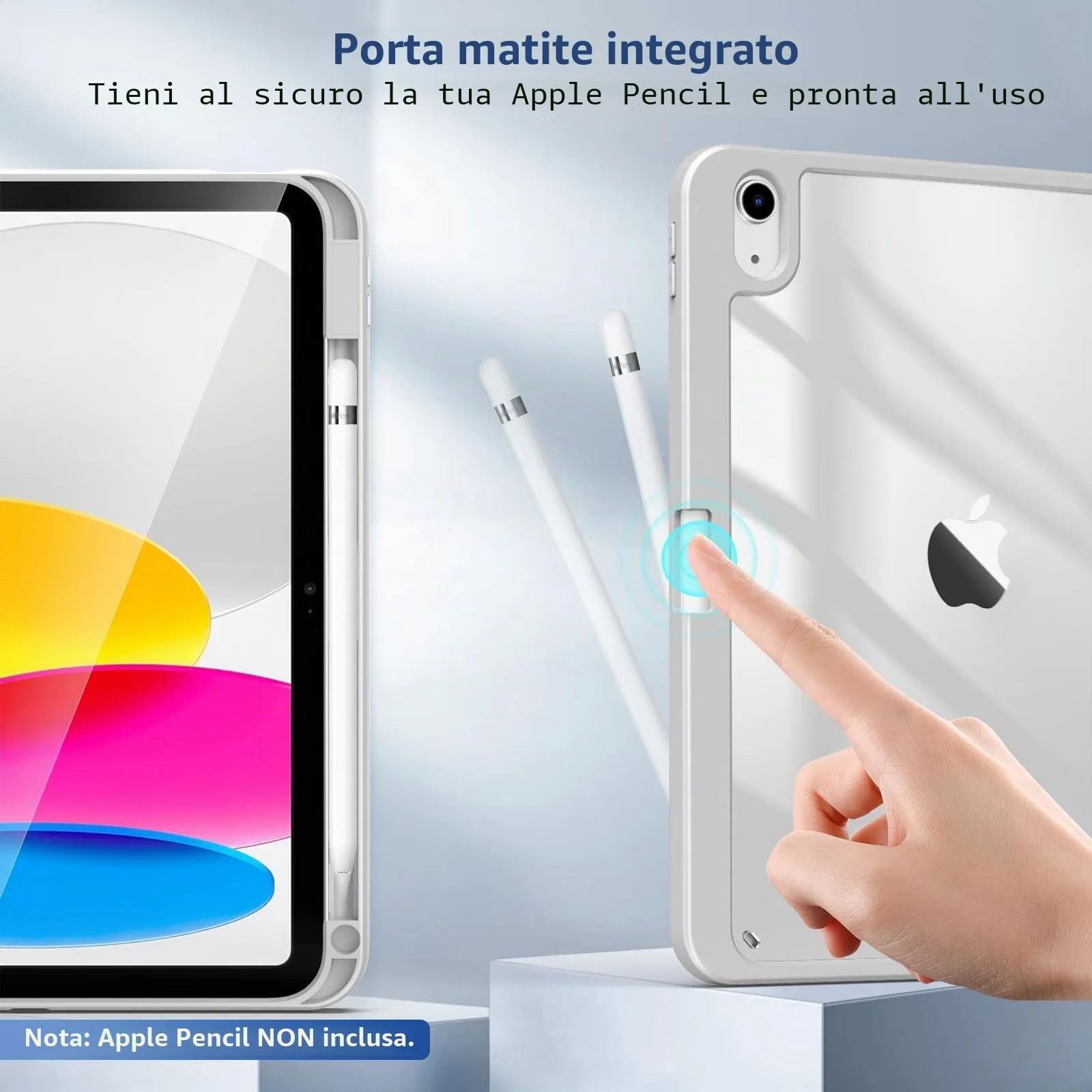 TiMOVO Cover per iPad A16 11. Gen 11"&10. Gen 10,9", Grigio Chiaro - immagine 4