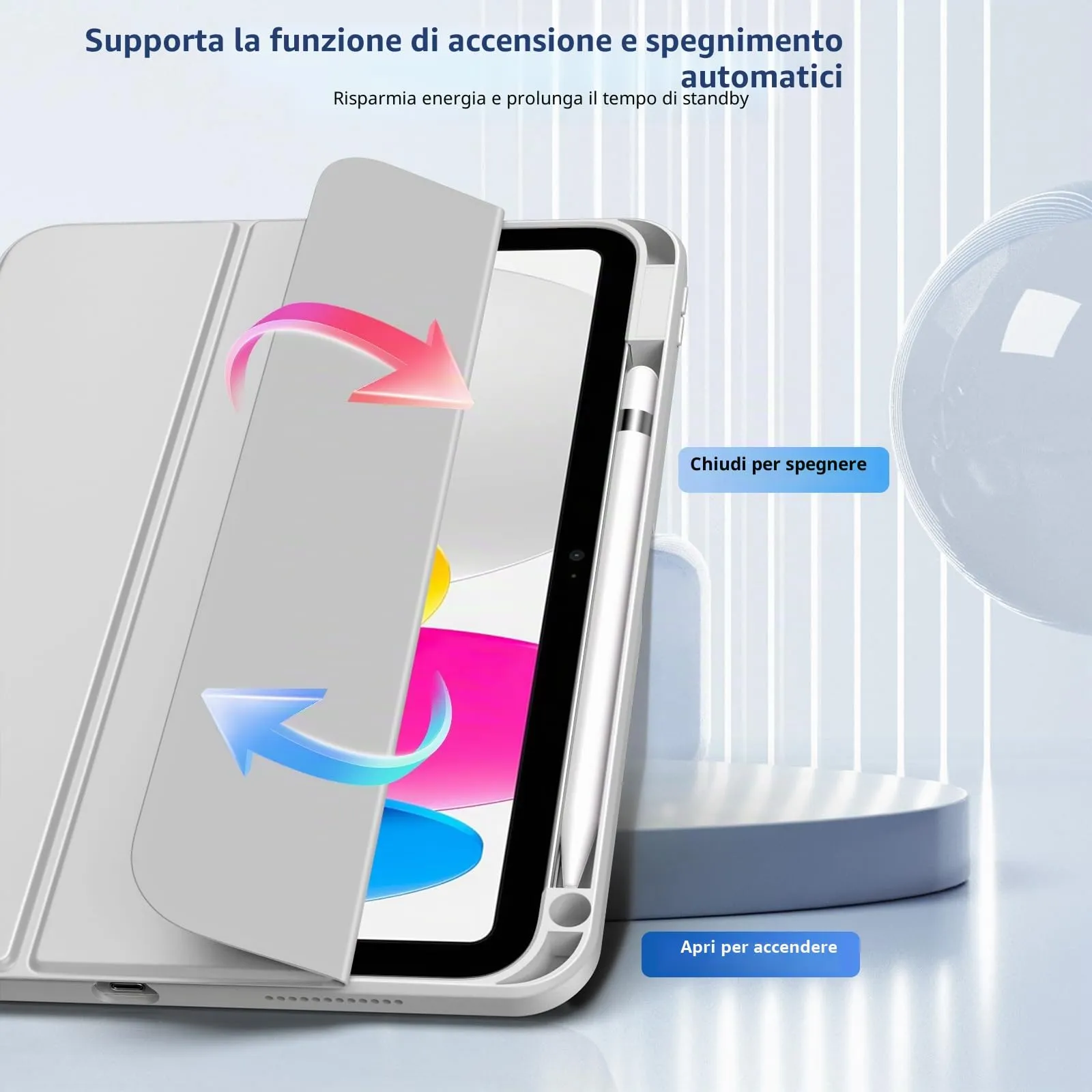TiMOVO Cover per iPad A16 11. Gen 11"&10. Gen 10,9", Grigio Chiaro - immagine 5