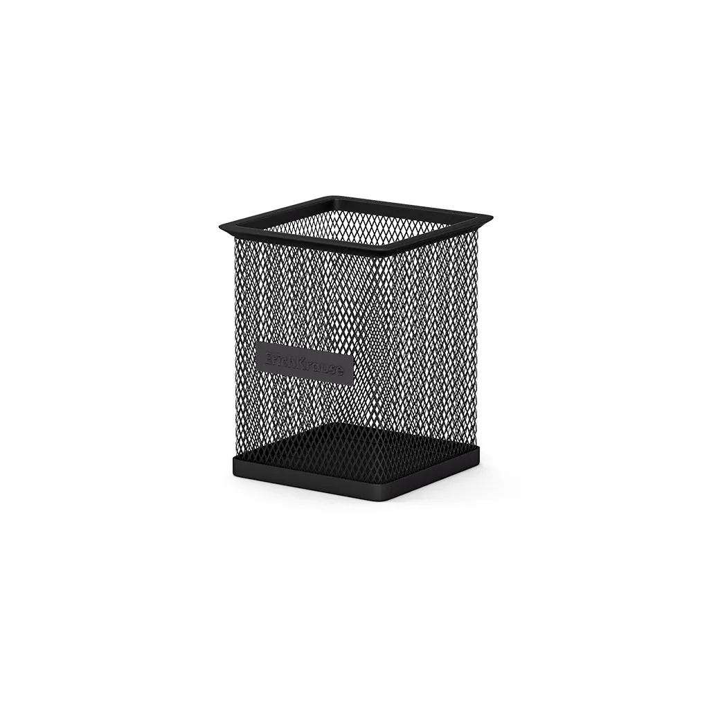 Portapenne quadrato classico Erichkrause Compass - Comoda organizzazione sulla scrivania - Materiale leggero traforato - Colore nero - immagine 1