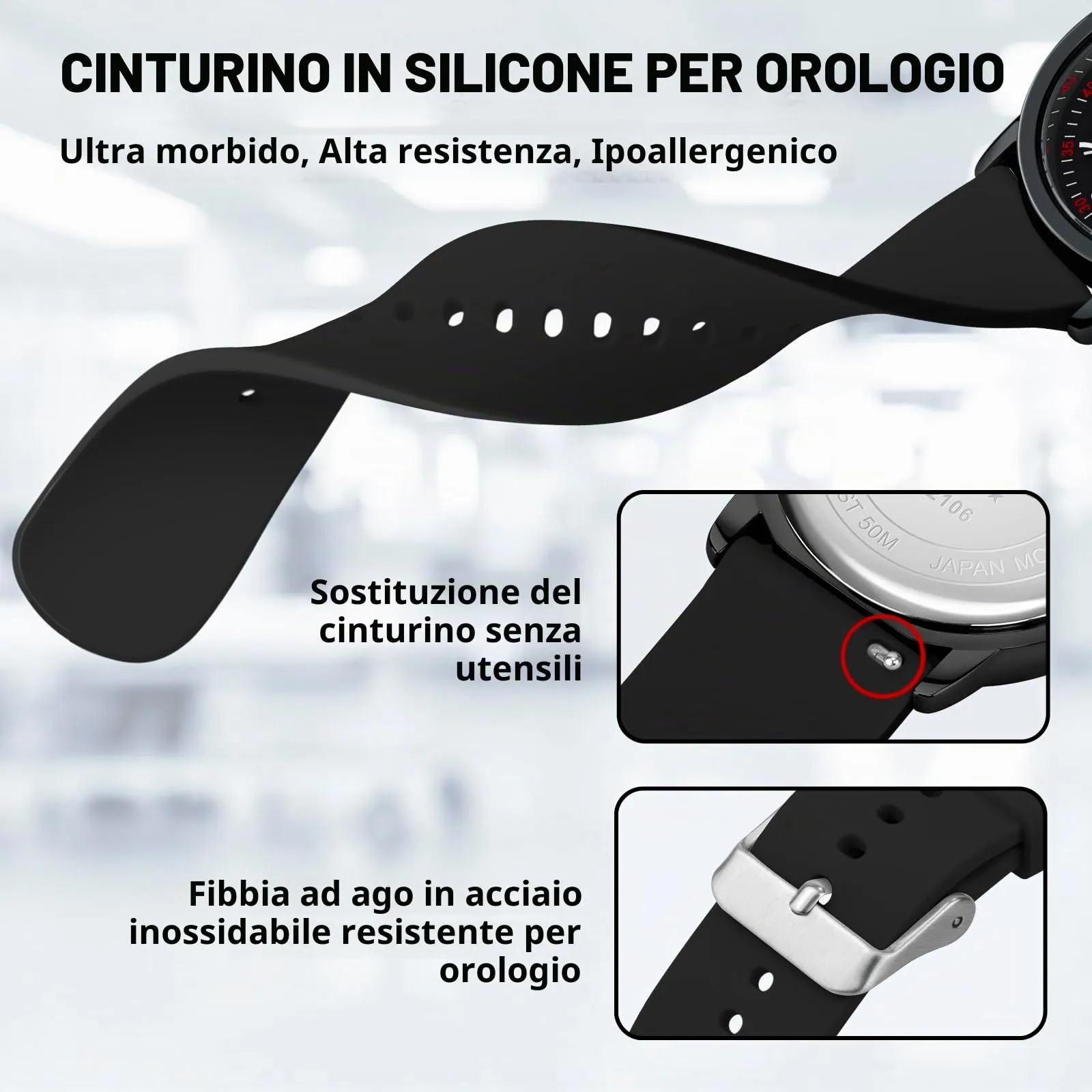 PINDOWS Orologio da Infermiere, per Professionisti Medici, Studenti, Donne e Uomini, Impermeabile 30M, Quadrante Luminoso con Lancetta dei Secondi - immagine 6