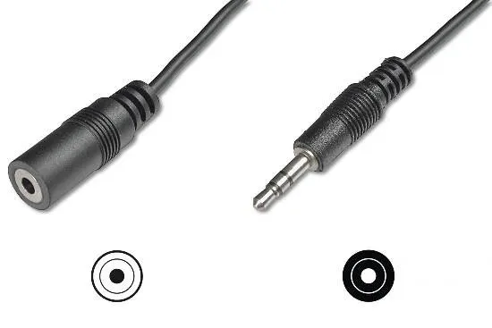 Cavo Audio Stereo 35Mm Maschio/Femmina Mt 180 Nero - immagine 1