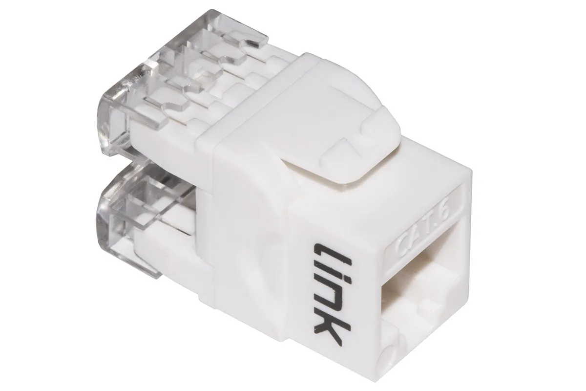 Presa Rete Keystone Jack Rj45 Categoria 6 Utp Colore Bianco 180° Contatti Dorati 50 Micron - immagine 1