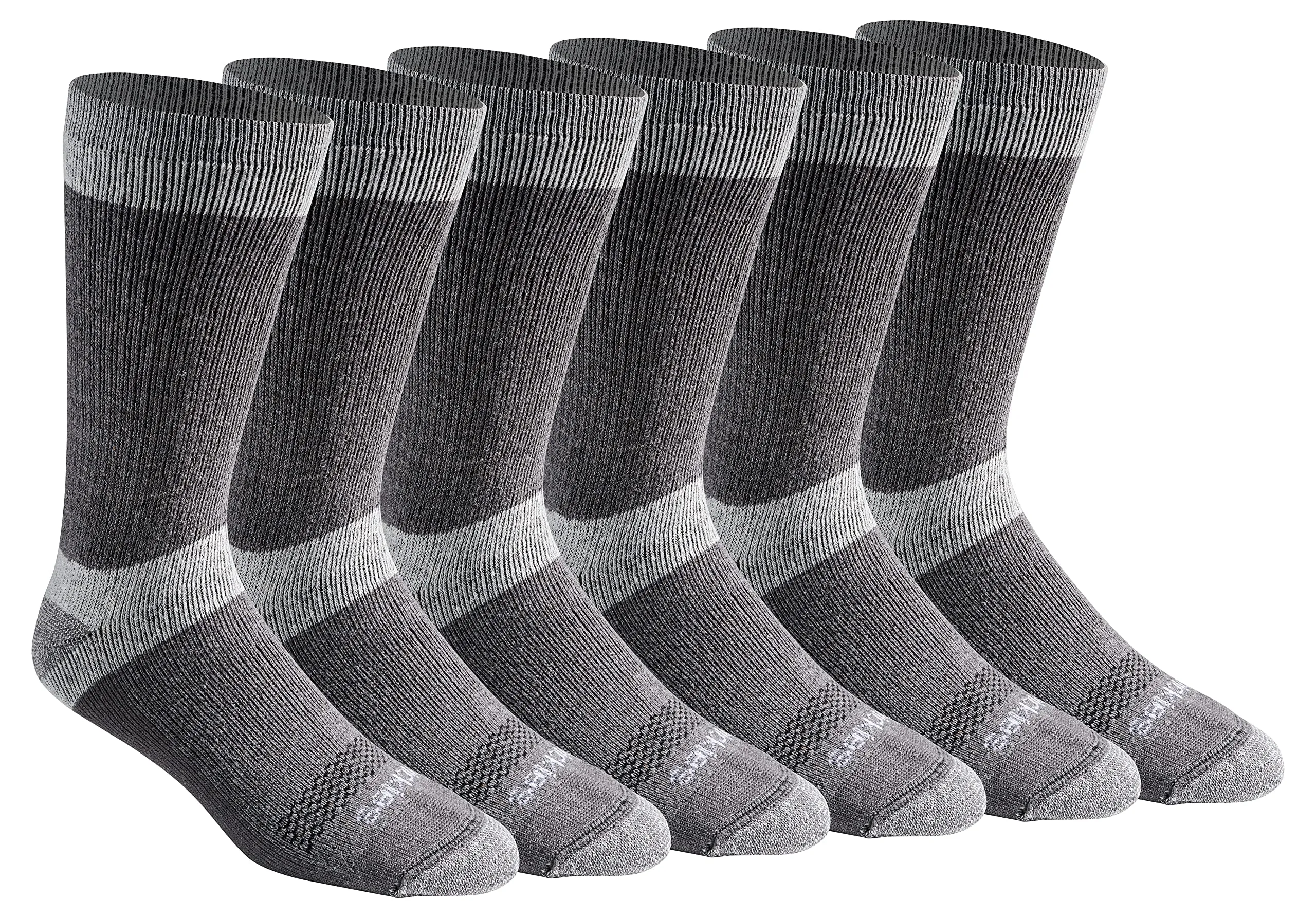 Dickies Dri-tech Moisture Control Crew Calzini Multipack, 3.0 Full Cushion Charcoal (6 paia), Taglia scarpe: 3.0-12, 3.0 Cuscino completo di carbone (6 paia), Large, 3.0 Cuscino completo di carbone (6 - immagine 1