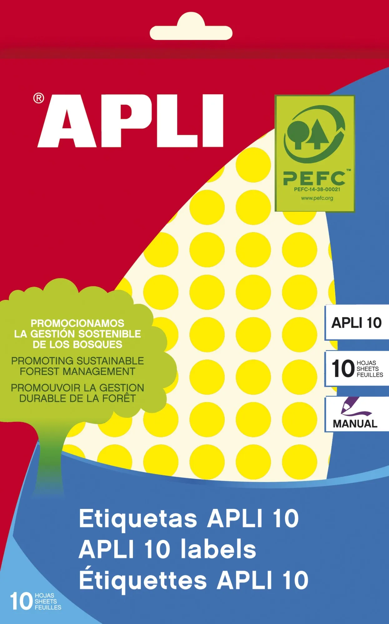 APLI 02730 etichetta autoadesiva Rotondo Permanente Giallo 1008 pz - immagine 1