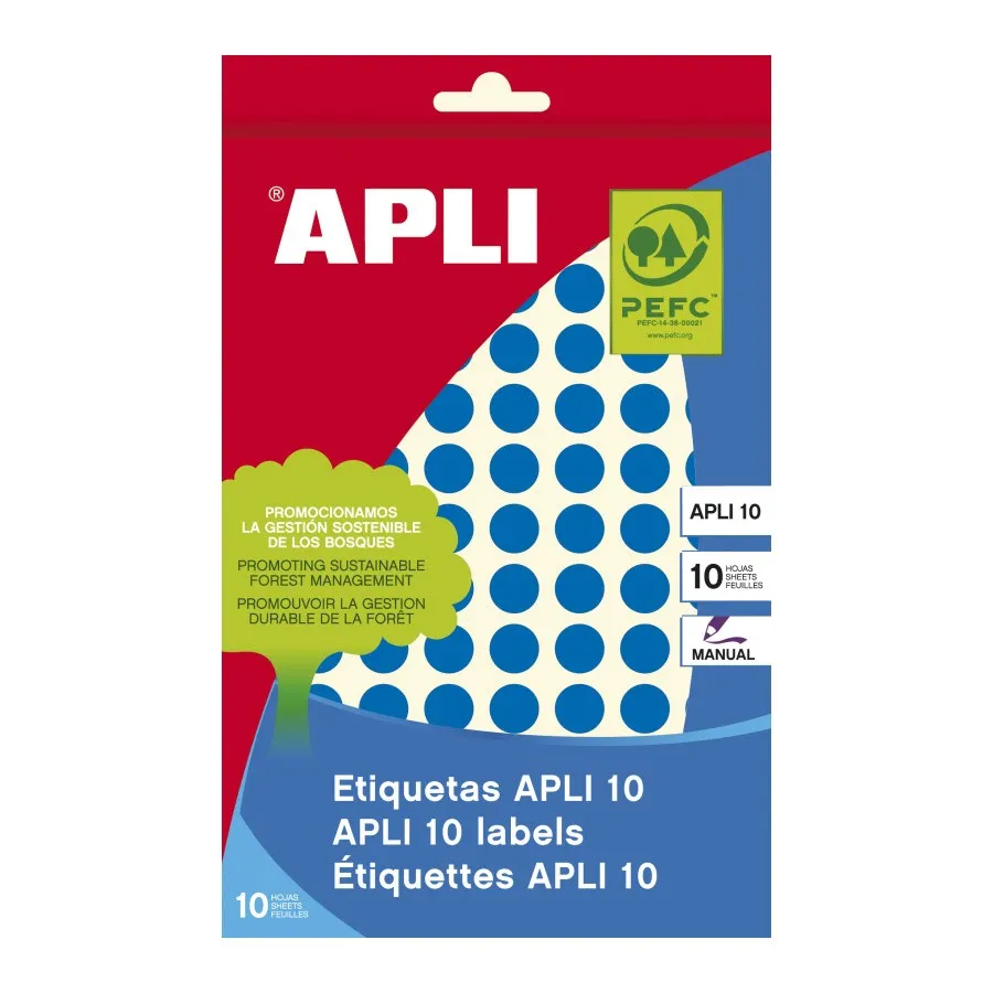 APLI 02731 etichetta autoadesiva Rotondo Permanente Blu 1008 pz - immagine 1