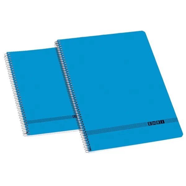 Quaderno Enri Office 4º con copertina morbida e spirale liscia - Formato 4º - Copertina morbida - Quaderno con spirale - Colore blu - immagine 1