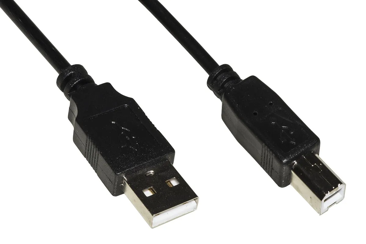 Cavo Usb 2.0 Connettori A-B In Rame Mt. 180 Colore Nero - immagine 1