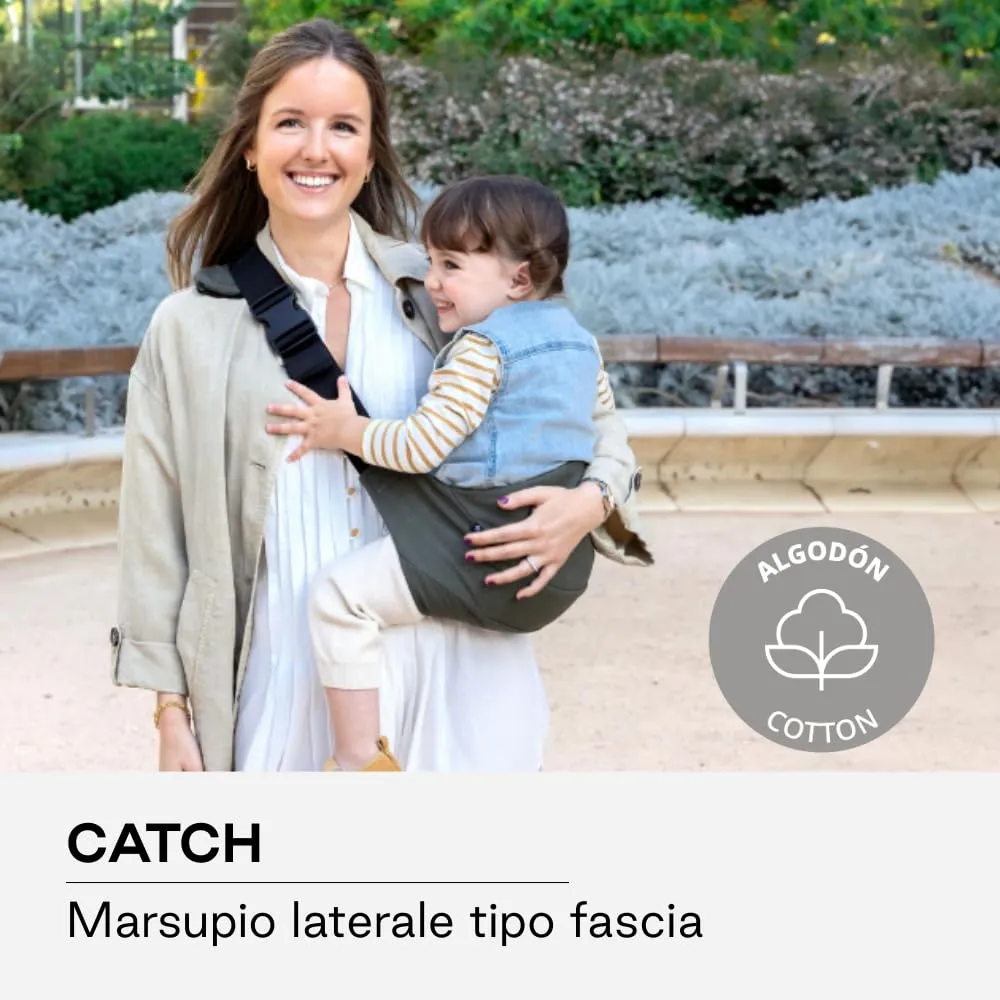 Jané Catch Fascia Portabebè Fianco, Porto Laterale, Regolabile, Ergonomica e Antiscivolo, 100% Cotone, 9-48 Mesi, Grigio - immagine 2