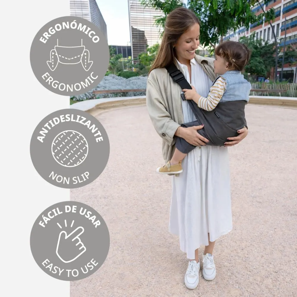 Jané Catch Fascia Portabebè Fianco, Porto Laterale, Regolabile, Ergonomica e Antiscivolo, 100% Cotone, 9-48 Mesi, Grigio - immagine 3