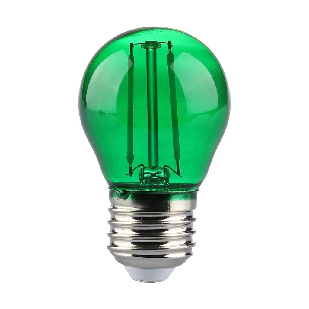 V-TAC Lampadina LED E27 2W G45 Filamento Colore Verde - immagine 1