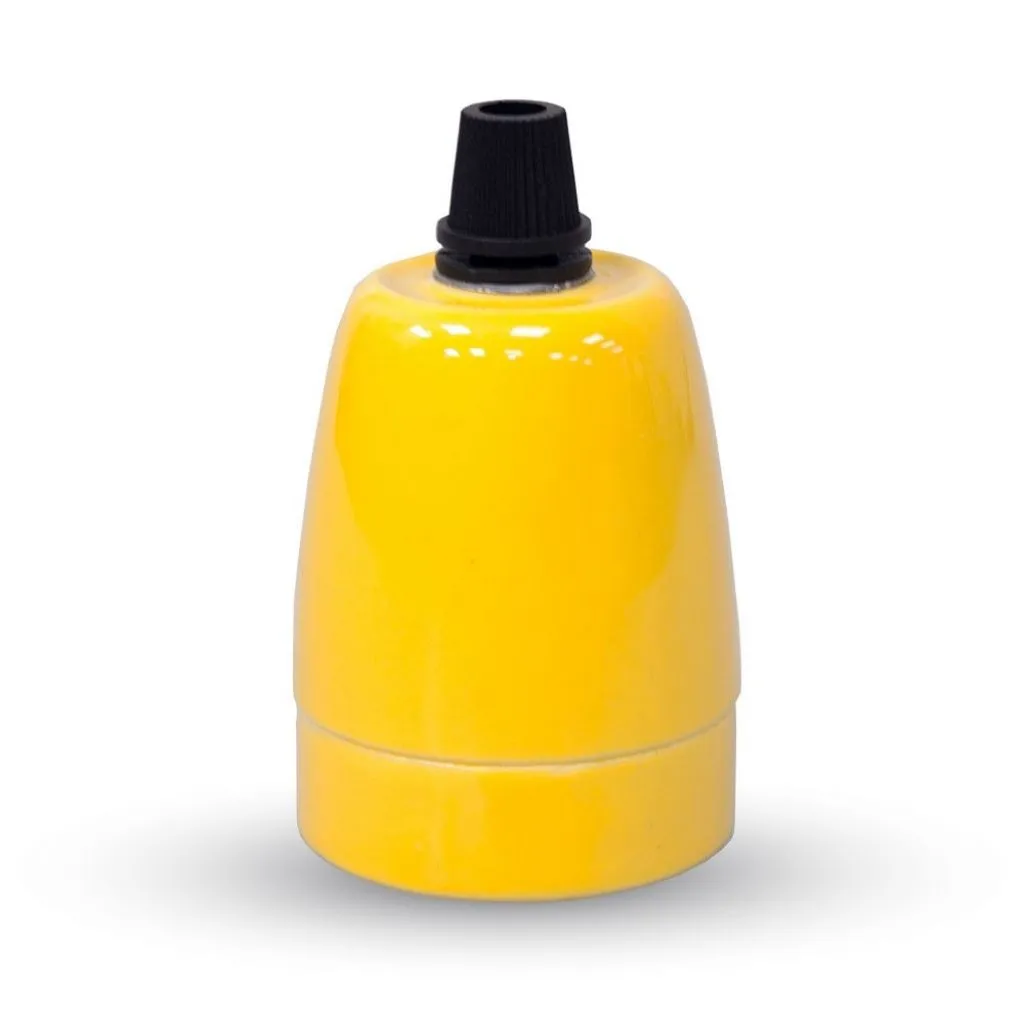 V-TAC Portalampada in Porcellana E27 (Max 60W) Colore Giallo - immagine 1