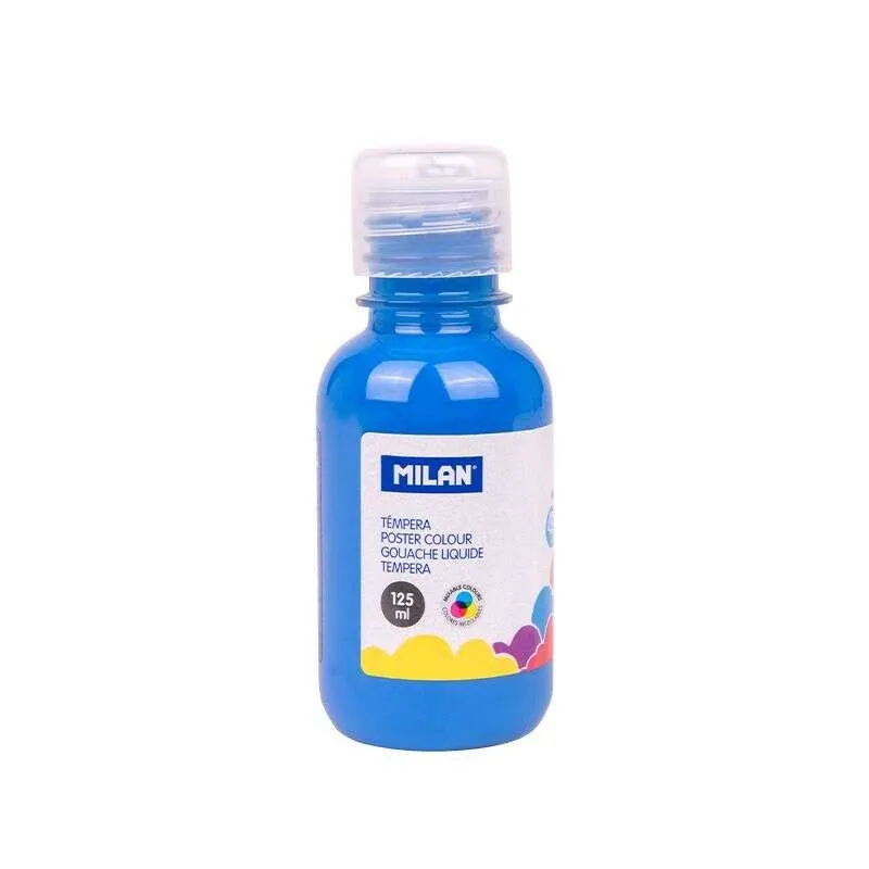 Bottiglia Tempera Milan 125ml - Tappo Dispenser - Asciugatura Rapida - Miscelabile - Colore Blu - immagine 1