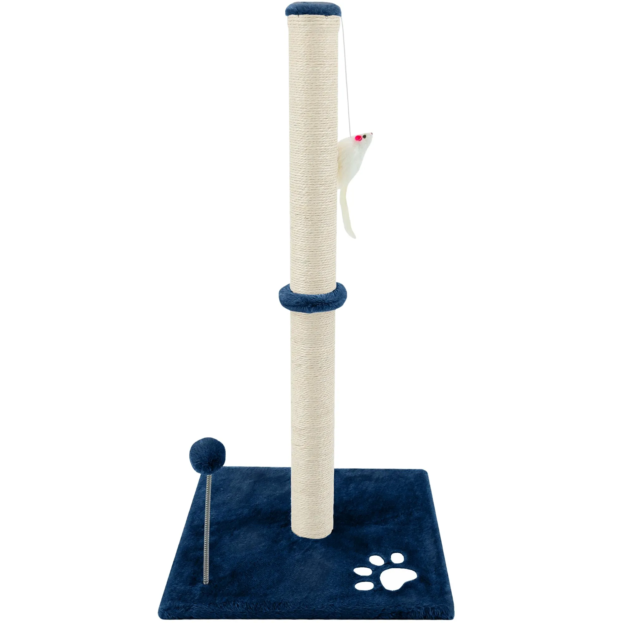 Beltom® Tiragraffi per gatti 81,5 cm. Parco Gioco Giochi GRAFFIATOIO SISAL Cuccia Albero Gatti Tira Graffi Palestra - Blu - immagine 7