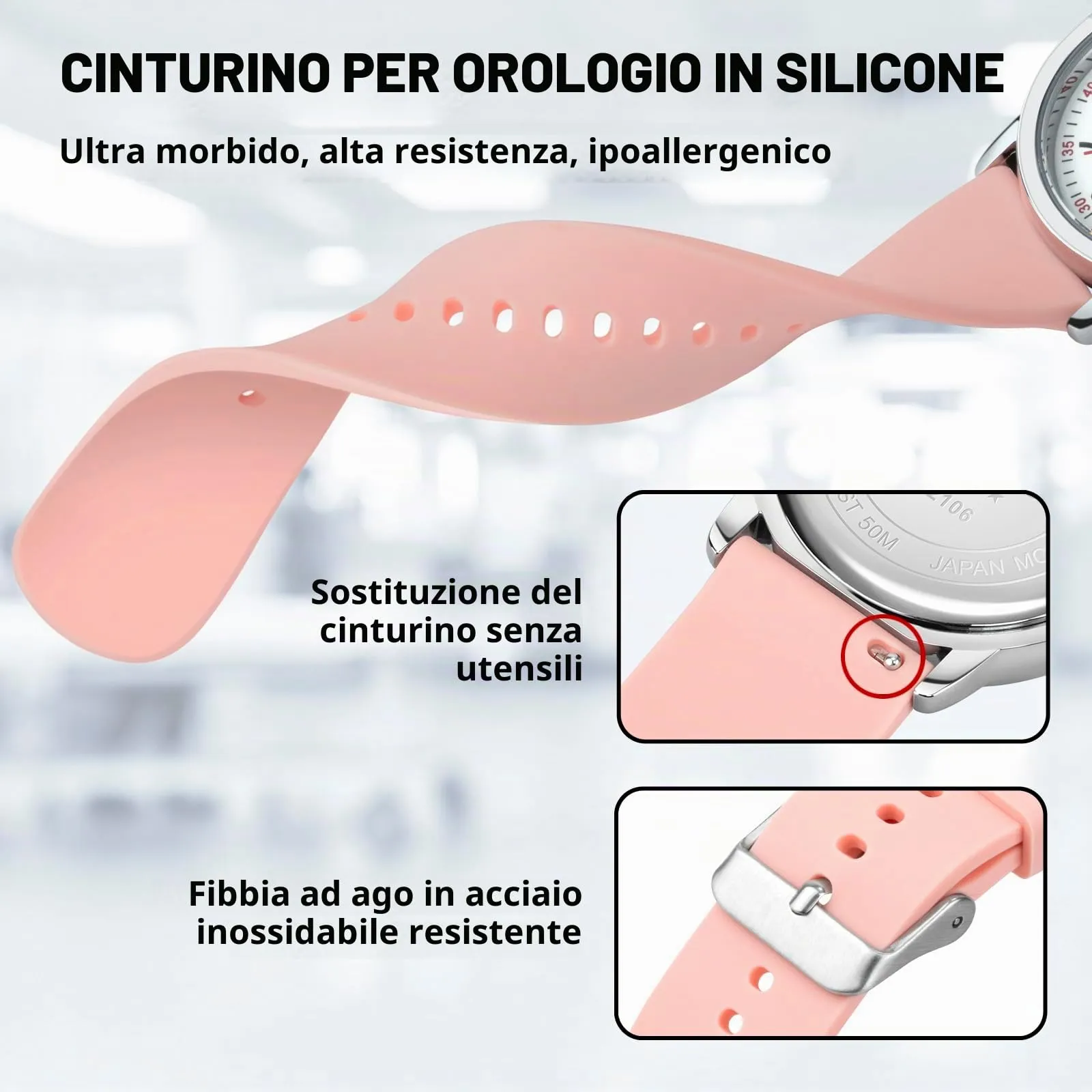 PINDOWS Orologio da Infermiere, per Professionisti Medici, Studenti, Donne e Uomini, Impermeabile 30M, Quadrante Luminoso con Lancetta dei Secondi - immagine 6