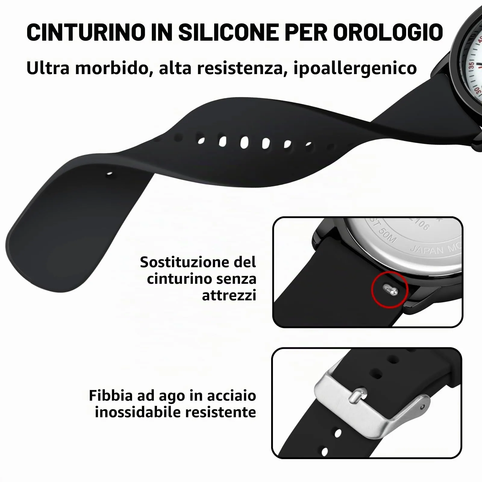 PINDOWS Orologio da Infermiere, per Professionisti Medici, Studenti, Donne e Uomini, Impermeabile 30M, Quadrante Luminoso con Lancetta dei Secondi - immagine 6