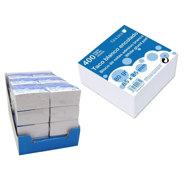 Blocco note incollato Bismark 400 note 85x85 mm - Bianco - immagine 1