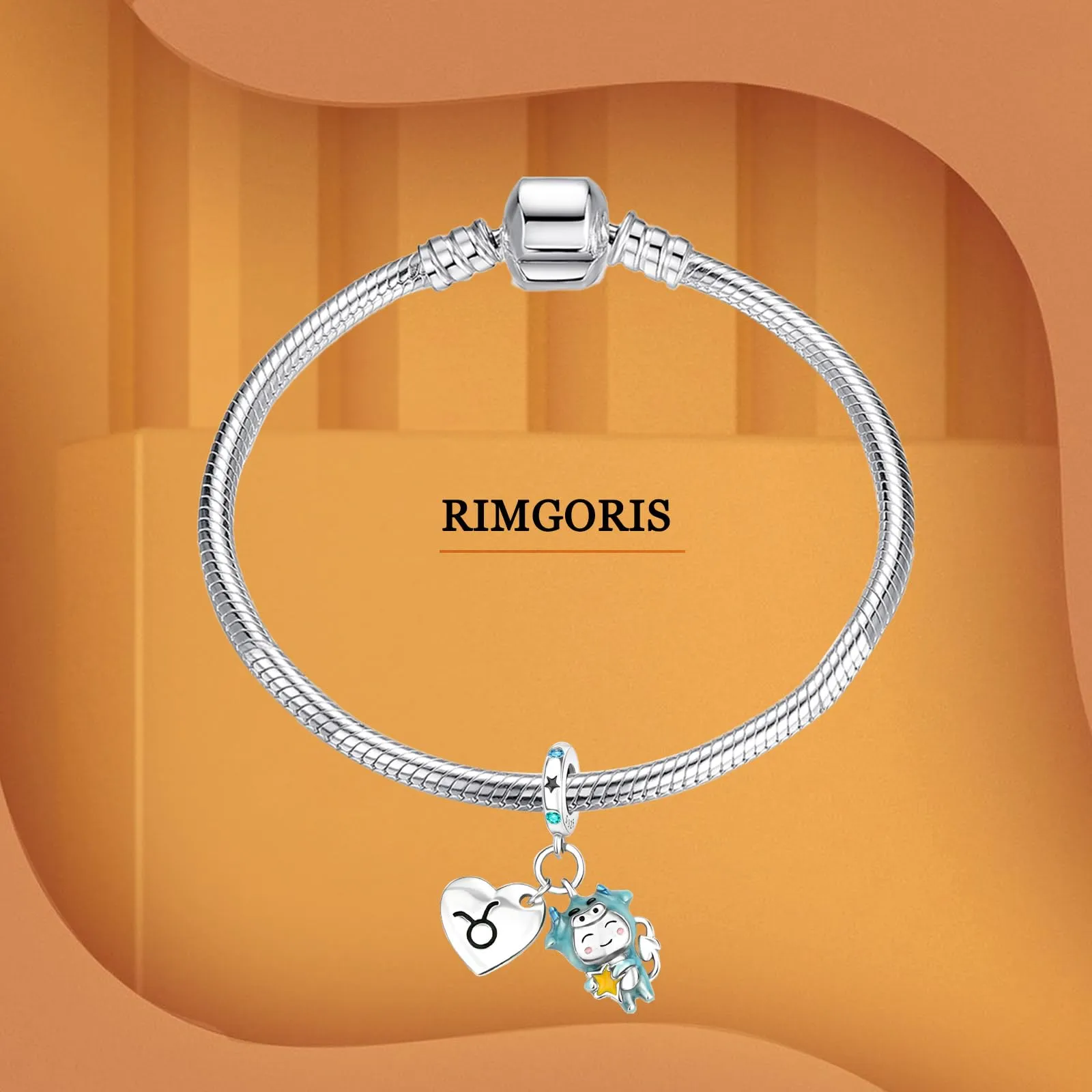 Rimgoris 925 Sterling Silver Women Bracelets Necklace Constellation Luminous Effect Pendant Women Bracelet Charm Festa della mamma con Zirconia Toro - immagine 3