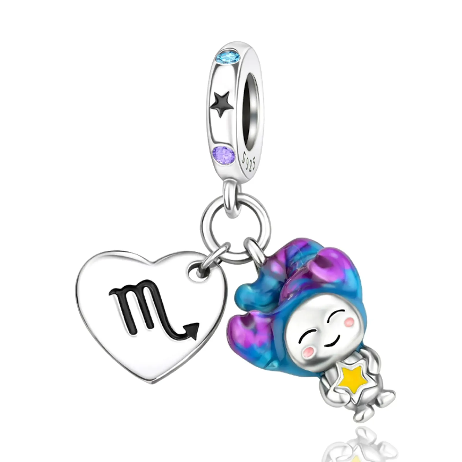 Rimgoris 925 Sterling Silver Women Bracciali Collana Costellazione Effetto Luminoso Ciondolo Bracciale Donna Charm Festa della Mamma con Zirconia Scorpione - immagine 1