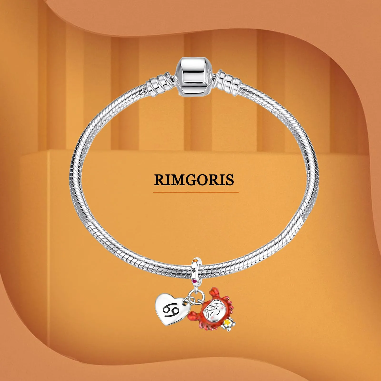 Rimgoris 925 Sterling Silver Women Bracelets Necklace Constellation Luminous Effect Pendant Women Bracelet Charm Festa della mamma con Zirconia Cancro - immagine 3