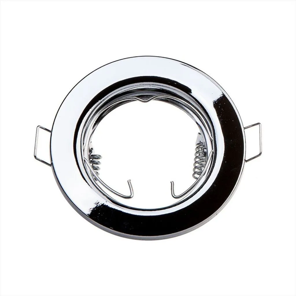 V-TAC Portafaretto LED da Incasso Rotondo GU10 e GU5.3 (MR16) Colore Cromato (Box 2 Pezzi) - immagine 1